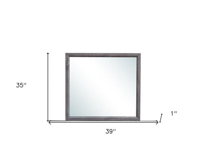35" Dark Gray Wood Framed Accent Mirror HomeRoots