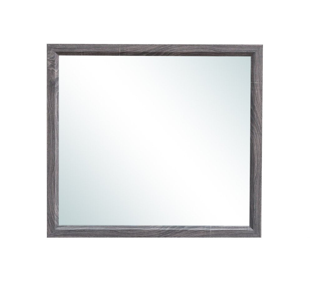 35" Dark Gray Wood Framed Accent Mirror HomeRoots