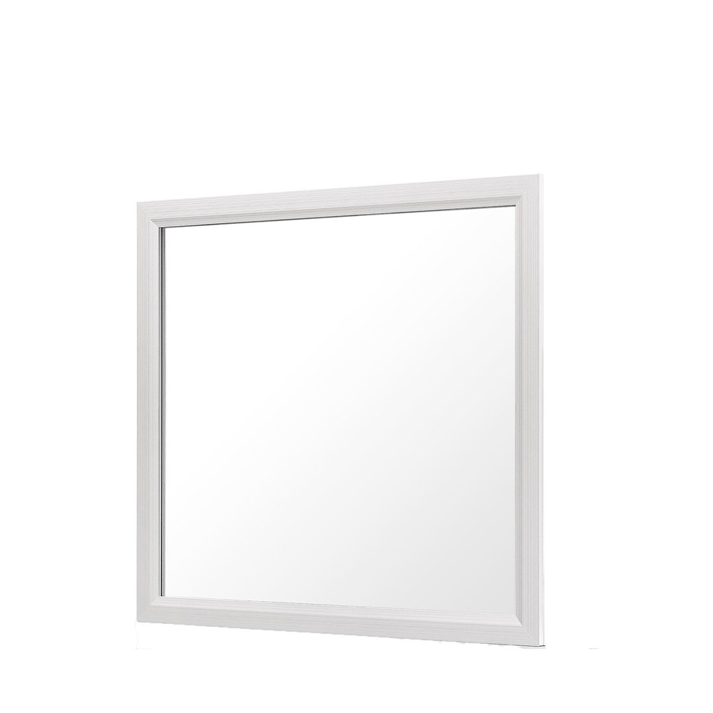 35" White Framed Dresser Mirror — view 5