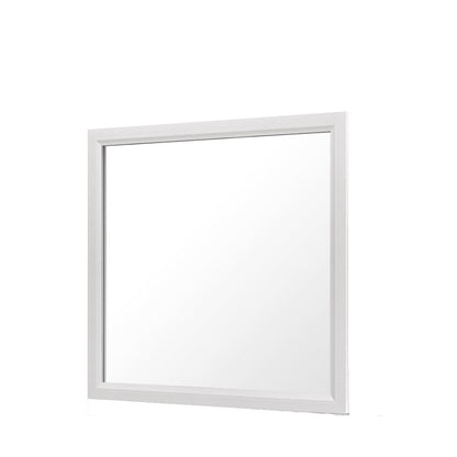 35" White Framed Dresser Mirror