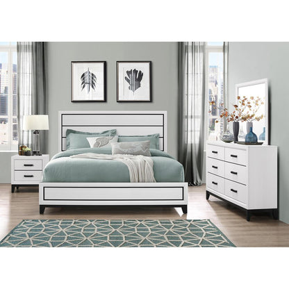 35" White Framed Dresser Mirror