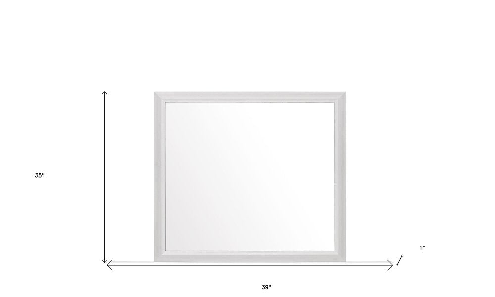 35" White Framed Dresser Mirror HomeRoots
