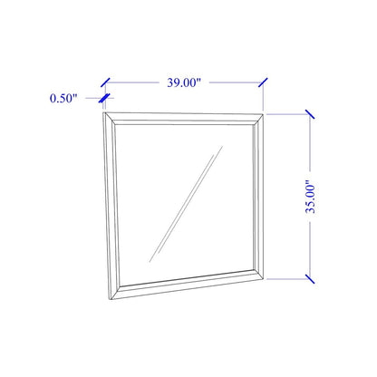 35" White Framed Dresser Mirror