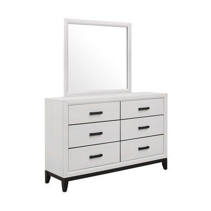 35" White Framed Dresser Mirror