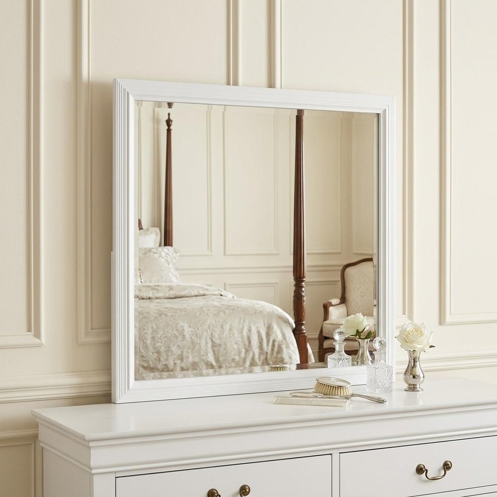 35" White Framed Dresser Mirror HomeRoots