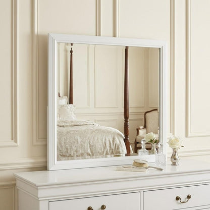 35" White Framed Dresser Mirror HomeRoots