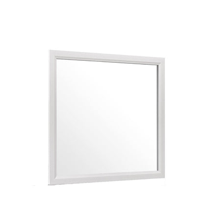 35" White Framed Dresser Mirror