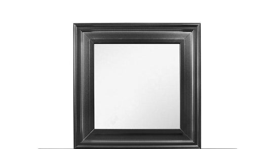 38" Gray Square Wood Framed Accent Mirror HomeRoots
