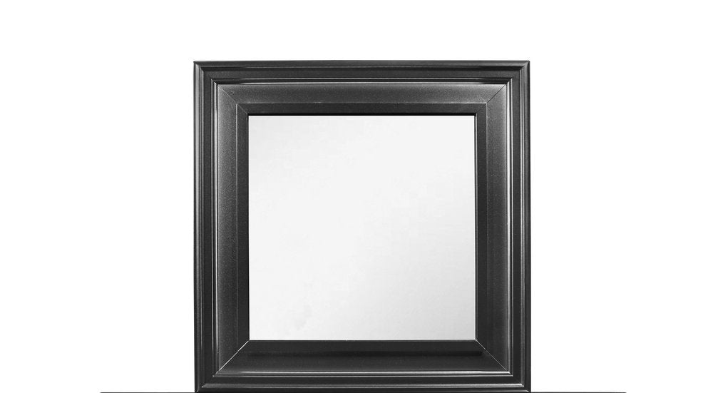 38" Gray Square Wood Framed Accent Mirror HomeRoots