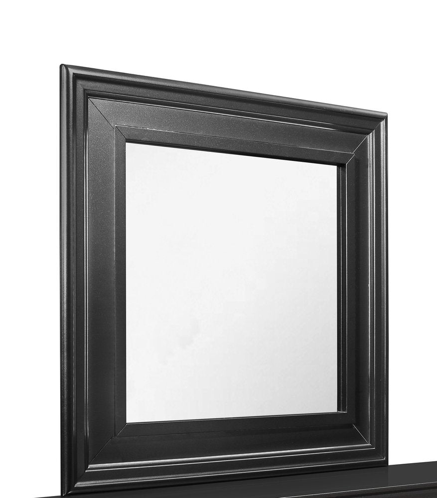 38" Gray Square Wood Framed Accent Mirror HomeRoots