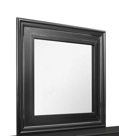 38" Gray Square Wood Framed Accent Mirror HomeRoots