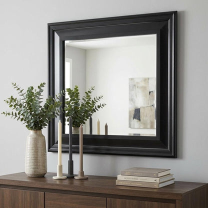 38" Gray Square Wood Framed Accent Mirror HomeRoots