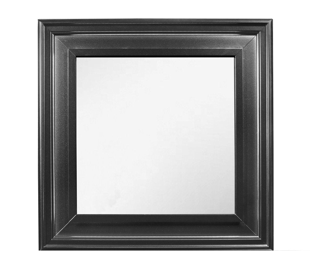 38" Gray Square Wood Framed Accent Mirror HomeRoots