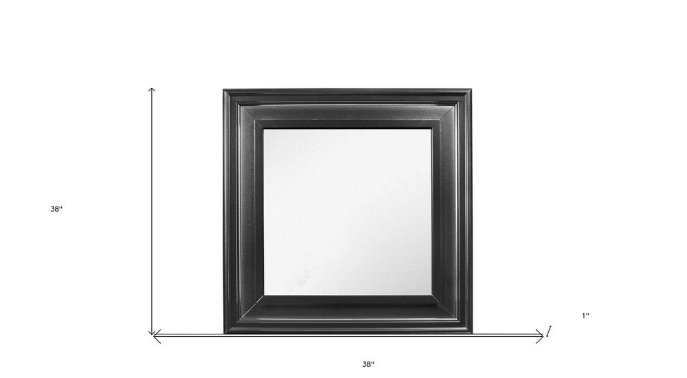 38" Gray Square Wood Framed Accent Mirror HomeRoots