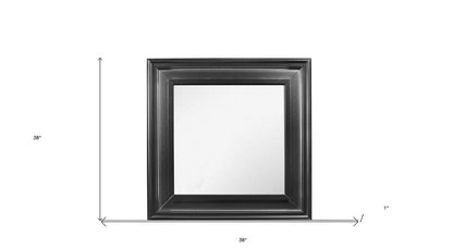 38" Gray Square Wood Framed Accent Mirror HomeRoots