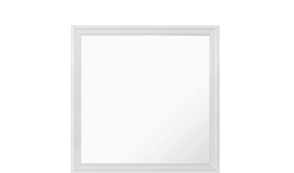 38" White Square Wood Framed Accent Mirror HomeRoots