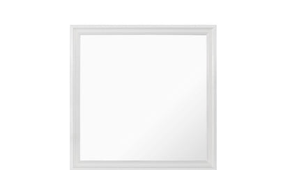 38" White Square Wood Framed Accent Mirror HomeRoots