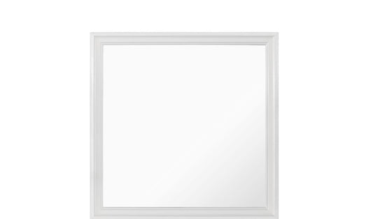 38" White Square Wood Framed Accent Mirror HomeRoots