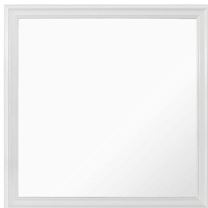 38" White Square Wood Framed Accent Mirror HomeRoots