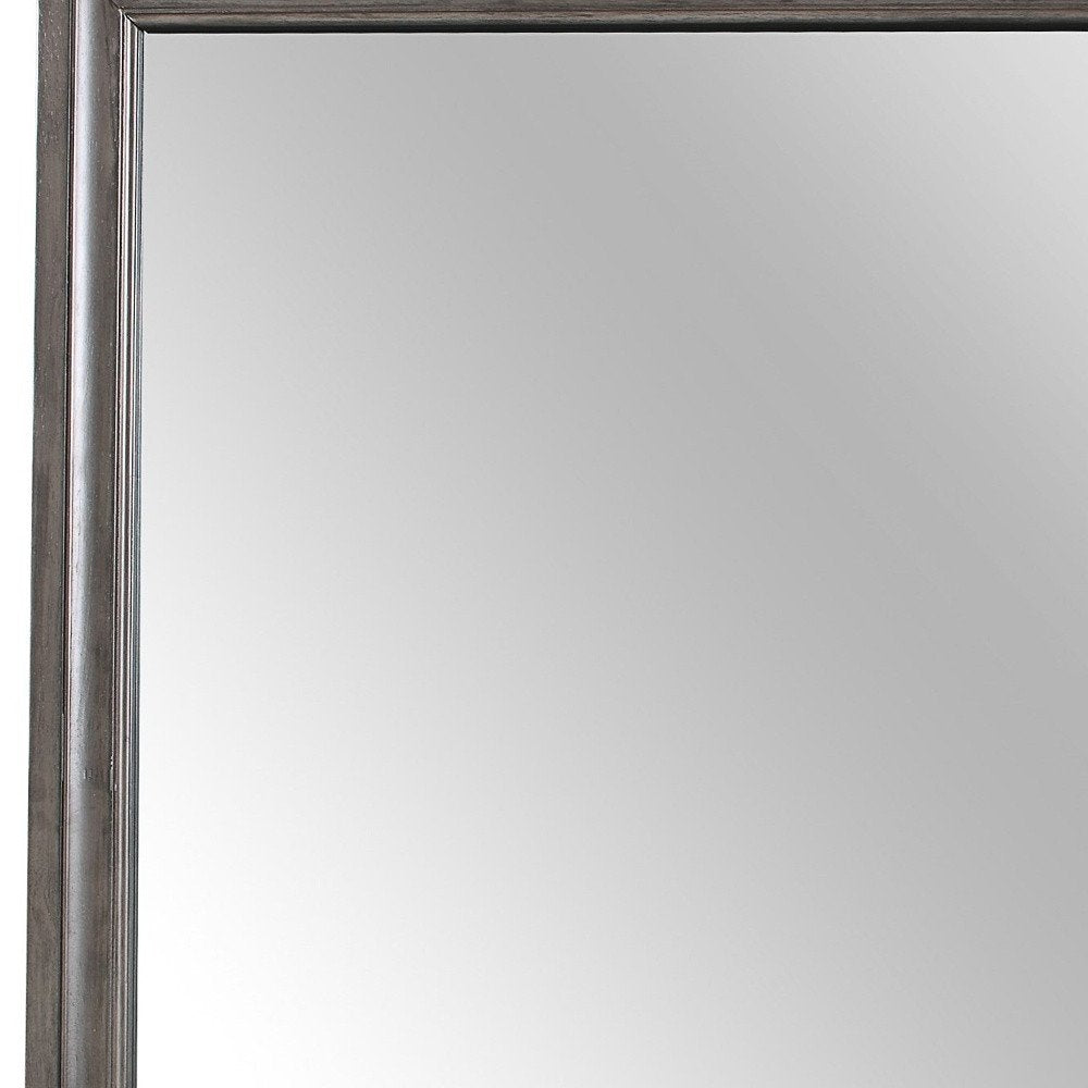 37" Gray Wood Framed Accent Mirror HomeRoots