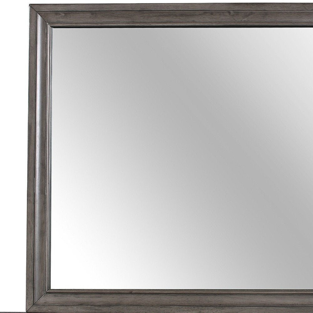 37" Gray Wood Framed Accent Mirror HomeRoots