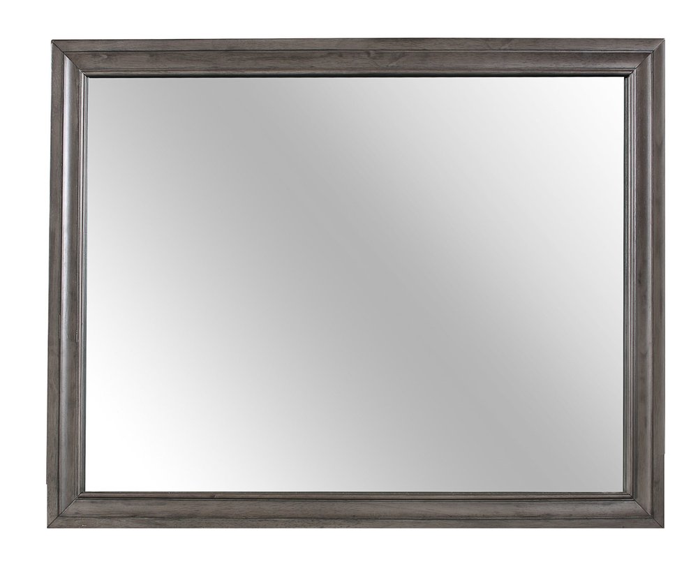 37" Gray Wood Framed Accent Mirror HomeRoots