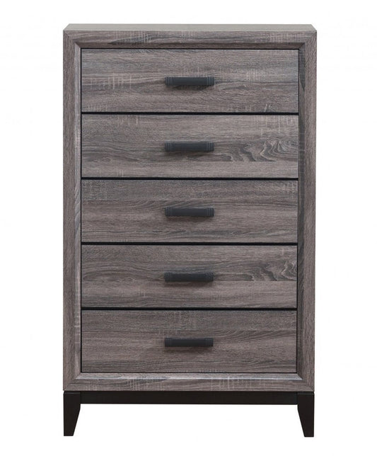 58" Gray Solid and Manufactured Wood Six Drawer Double Dresser HomeRoots