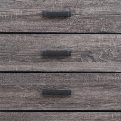 31" Dark Gray Solid Wood Five Drawer Dresser