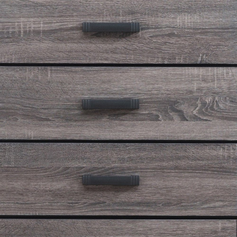 31" Grey Solid Wood Five Drawer Chest HomeRoots