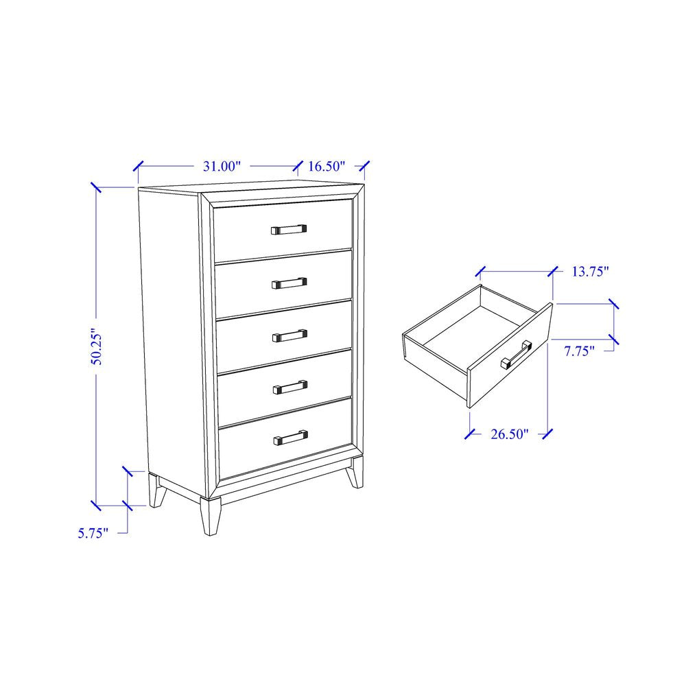 58" Gray Wood Six Drawer Double Dresser