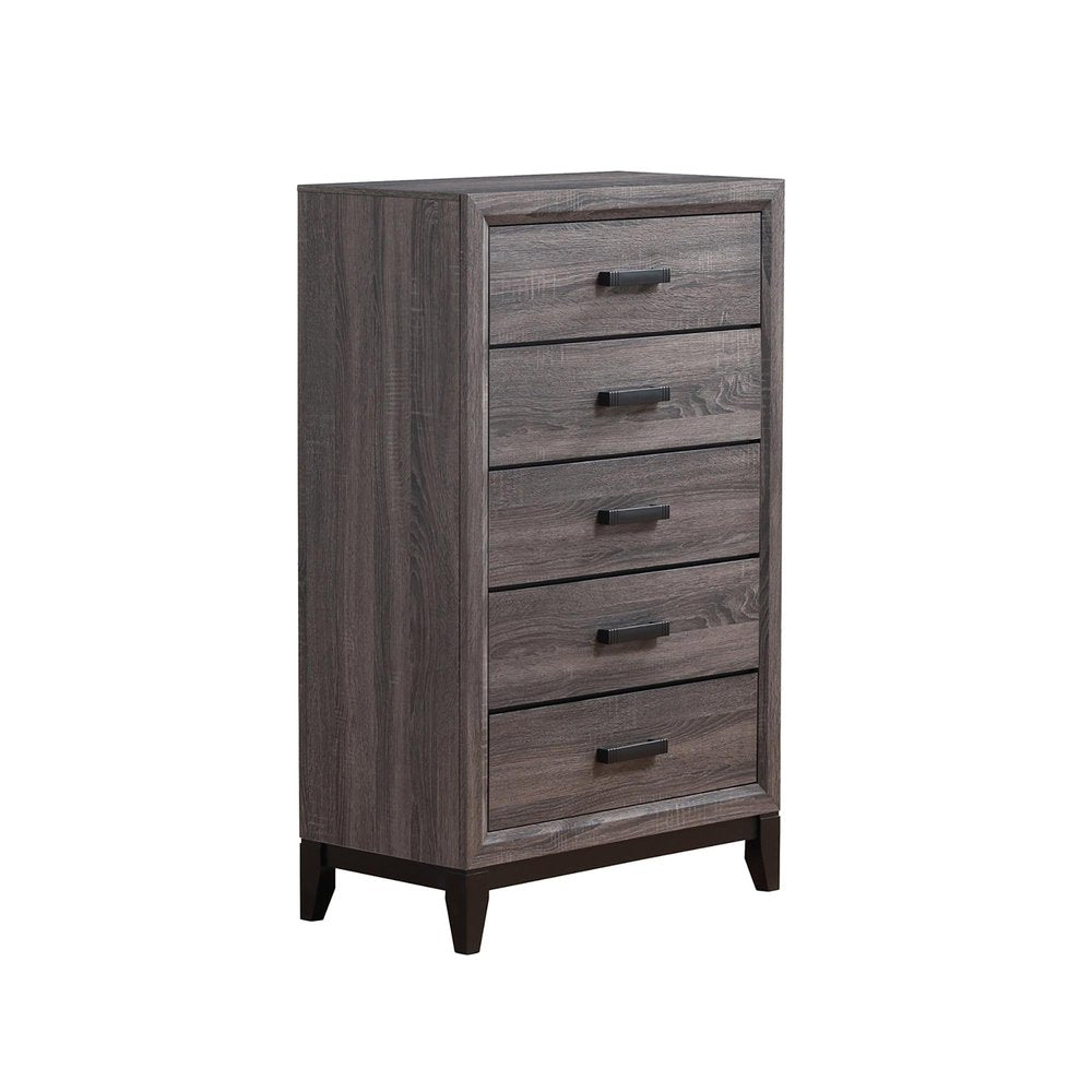 58" Gray Wood Six Drawer Double Dresser — view 9