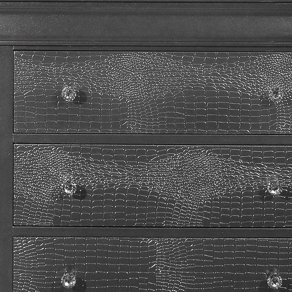 58" Metallic Grey Solid Wood Six Drawer Double Dresser HomeRoots
