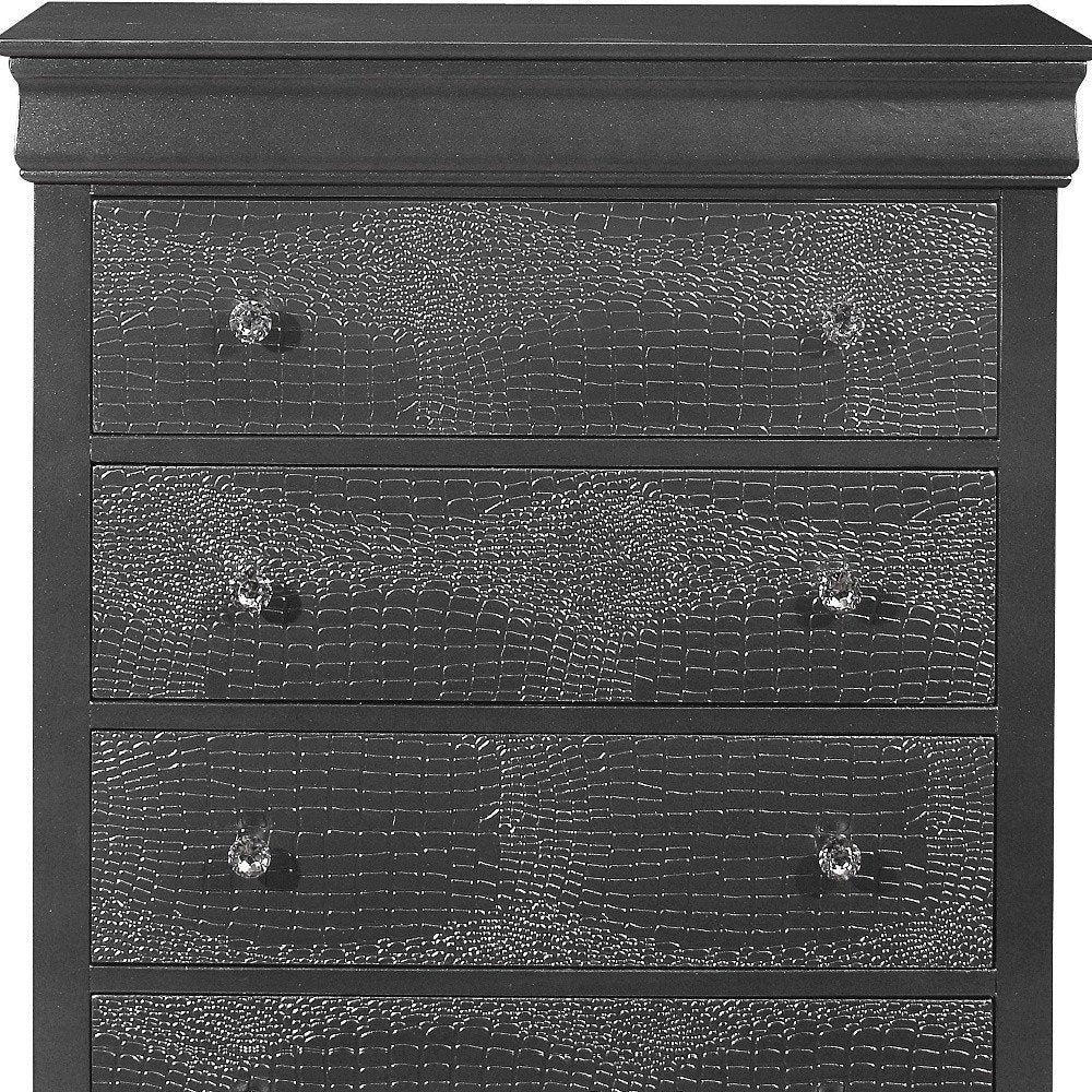 58" Metallic Grey Solid Wood Six Drawer Double Dresser