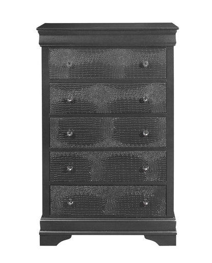 58" Metallic Grey Solid Wood Six Drawer Double Dresser HomeRoots