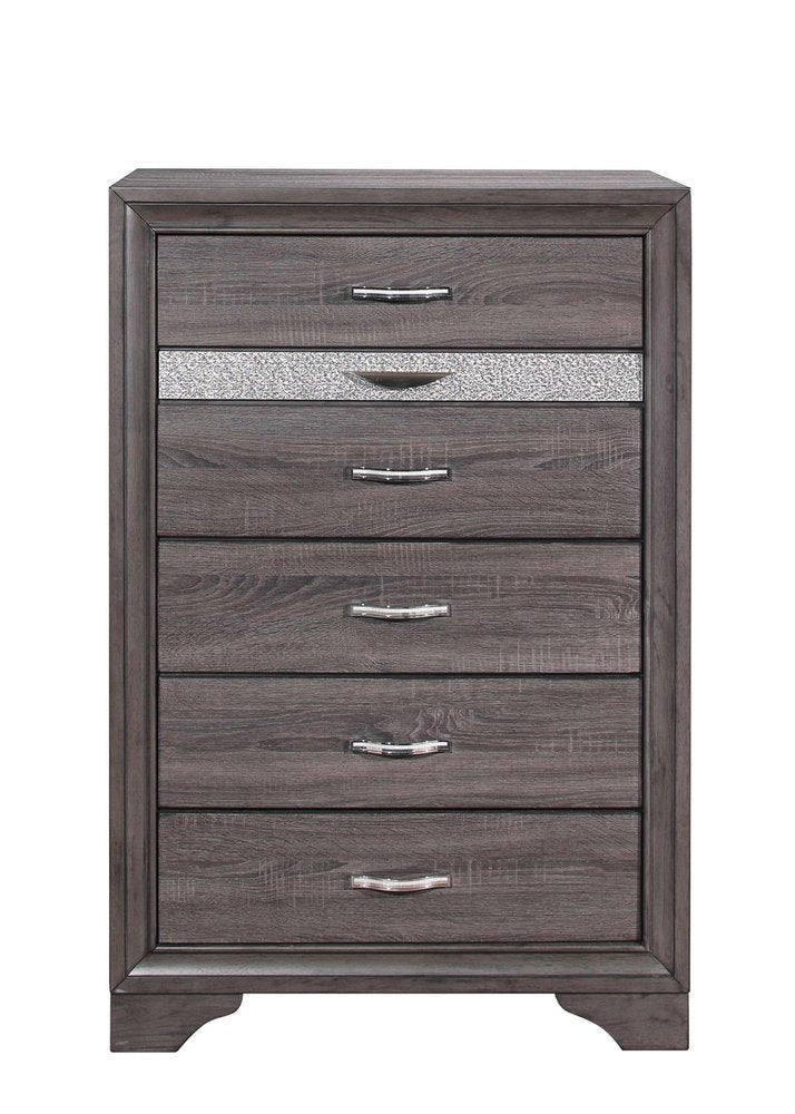 62" Grey Solid Wood Nine Drawer Double Dresser HomeRoots