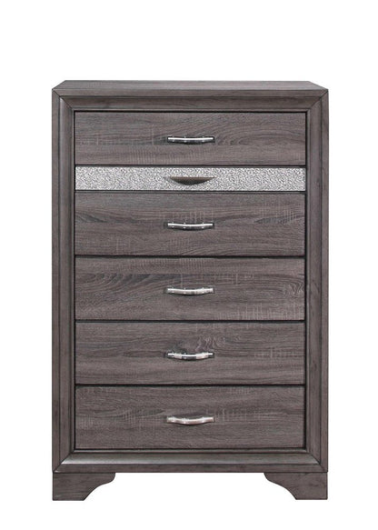 62" Grey Solid Wood Nine Drawer Double Dresser HomeRoots