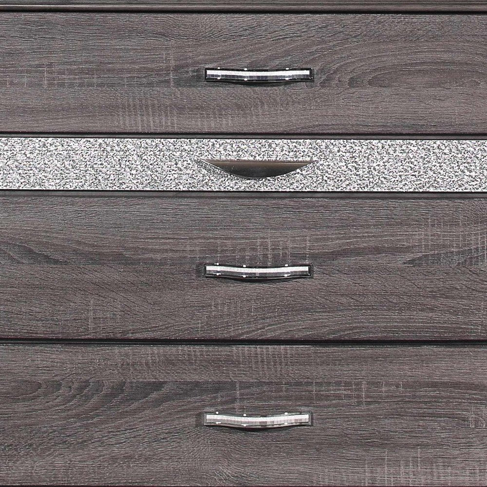 35" Grey Manufactured Wood Six Drawer Chest — view 2