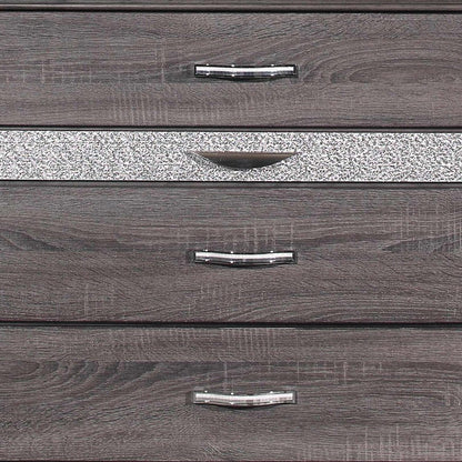 35" Grey Manufactured Wood Six Drawer Chest HomeRoots