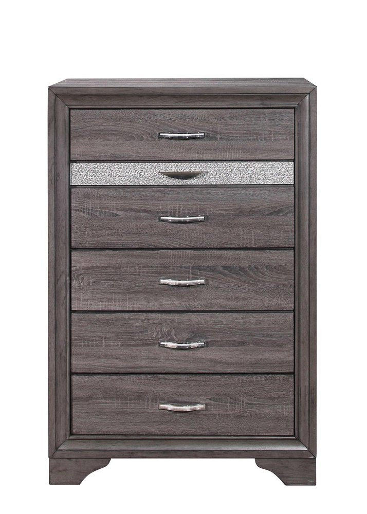 62" Grey Solid Wood Nine Drawer Double Dresser HomeRoots