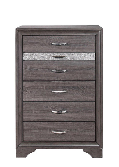 62" Grey Solid Wood Nine Drawer Double Dresser HomeRoots