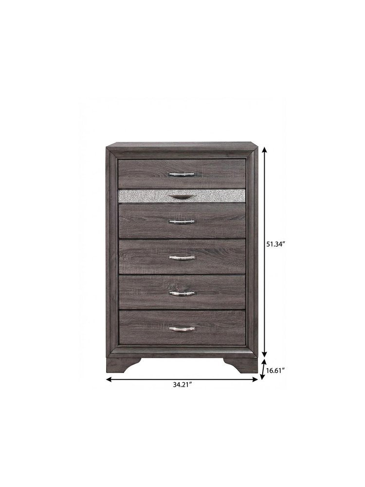 62" Grey Solid Wood Nine Drawer Double Dresser HomeRoots