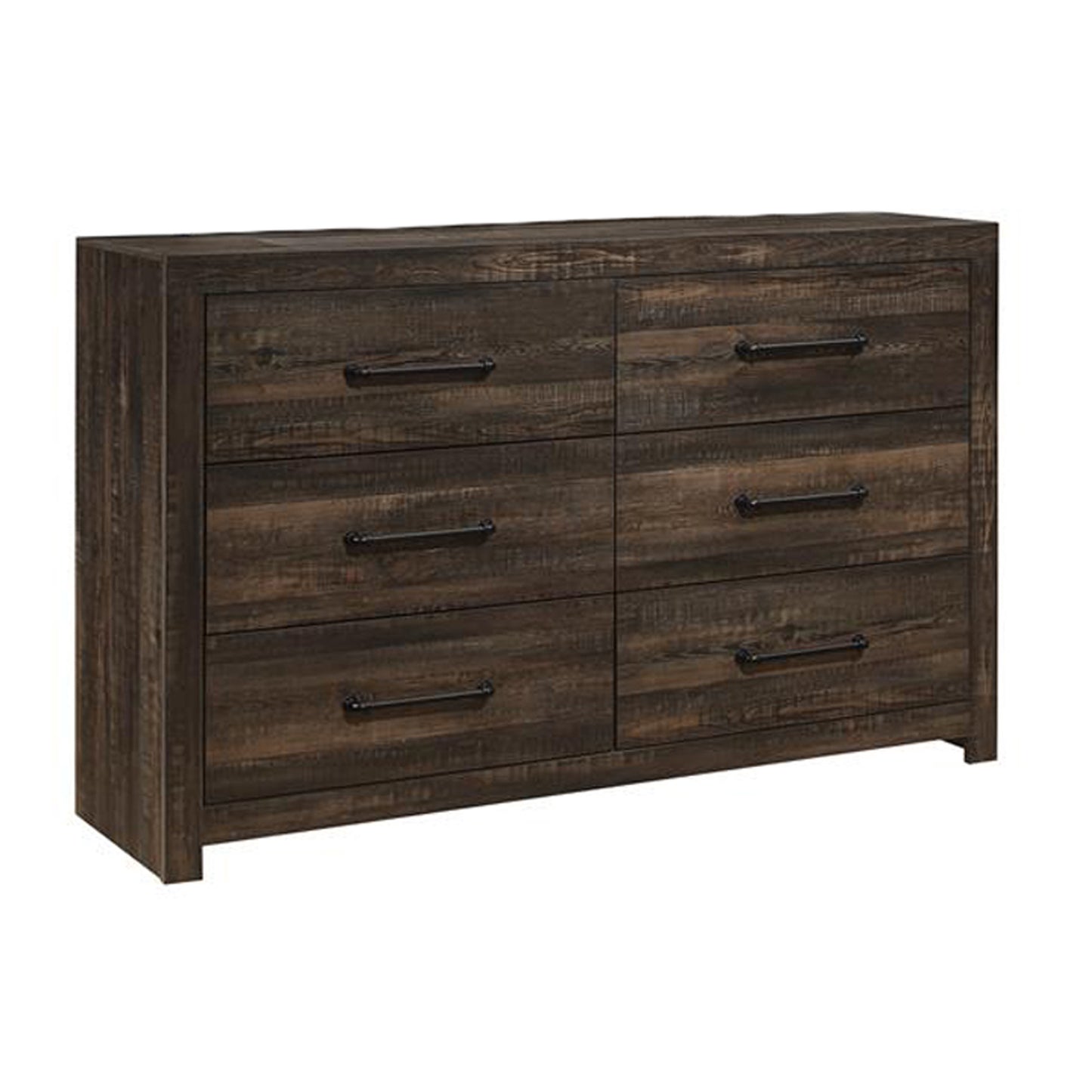 60" Dark Oak Solid Wood Six Drawer Double Dresser