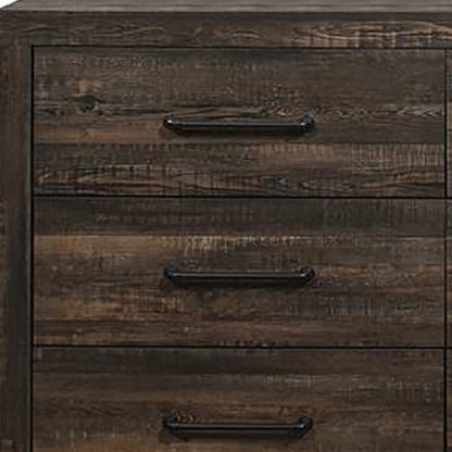 60" Dark Oak Solid Wood Six Drawer Double Dresser