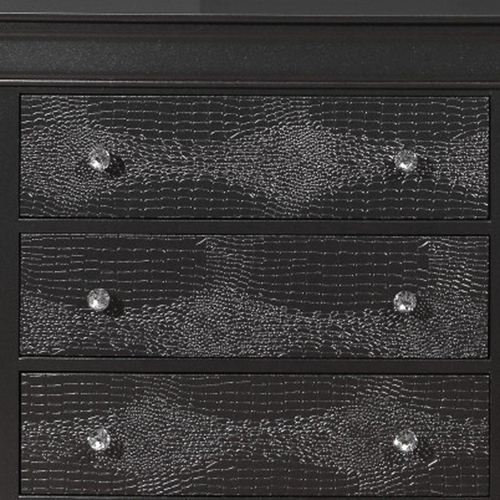 31" Metallic Grey Solid Wood Five Drawer Chest — view 6