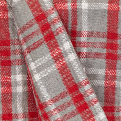 Red Woven Cotton Plaid Throw Blanket HomeRoots
