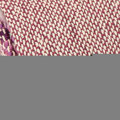 50" X 60" Purple and Ivory Woven Cotton Striped Throw Blanket with Tassels HomeRoots