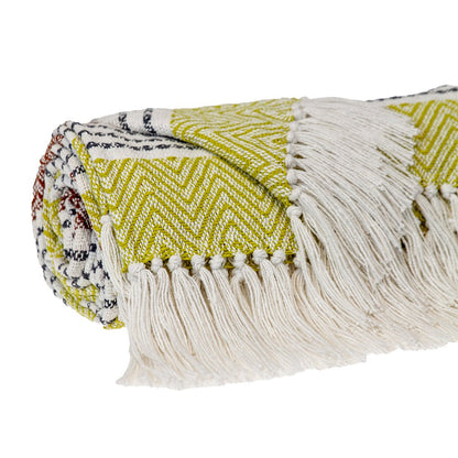 Burnt Orange Woven Cotton Striped Throw Blanket HomeRoots