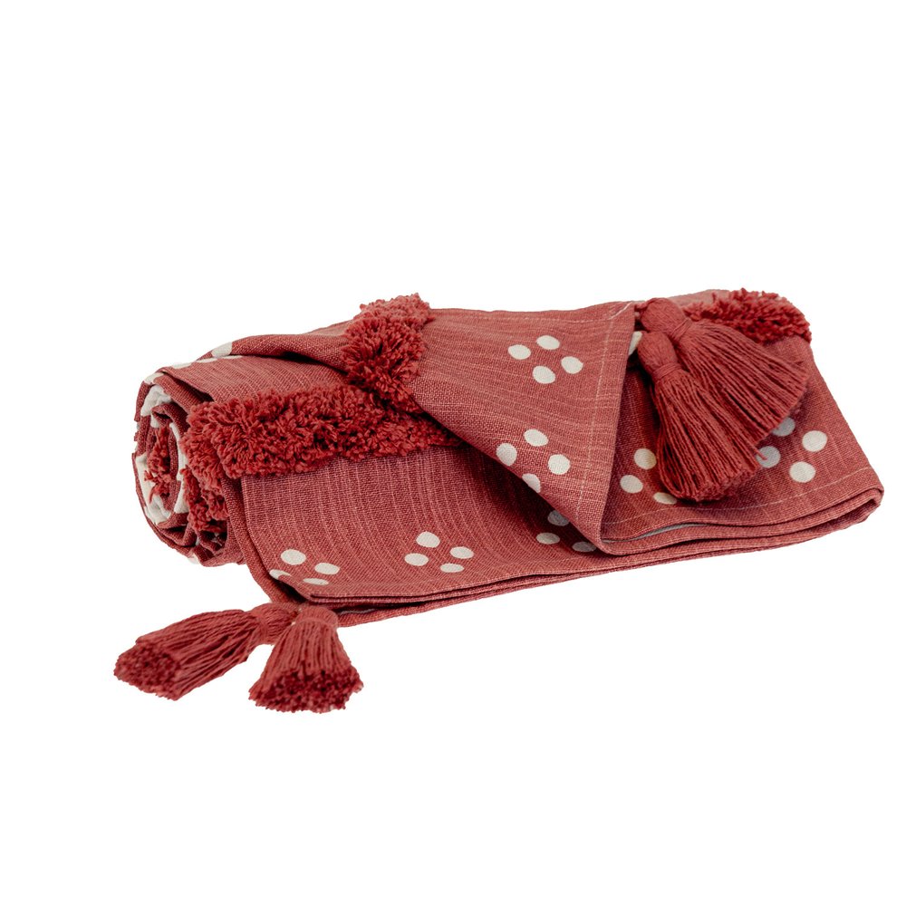 Pink Woven Cotton Striped Throw Blanket HomeRoots