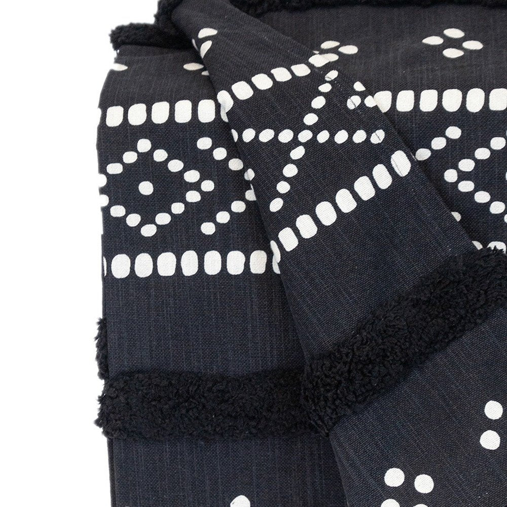 Blue and White Woven Cotton Striped Throw Blanket HomeRoots