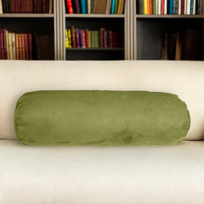 8" X 20" Moss Green Bolster Microsuede Throw Pillow FurniFindUSA